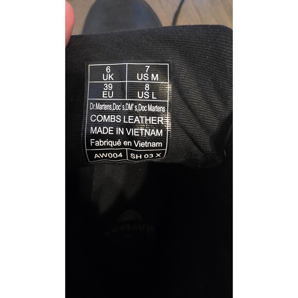 Dr. Martens Combs Leather Lace-Up Boots Black Men’s 7 / Women’s 8–8.5 - Picture 3 of 4